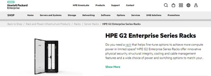 HPE G2 Enterprise Series Racks
