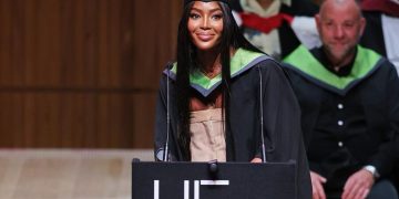 Naomi Campbell Earns Honorary PhD In Burberry Jumpsuit