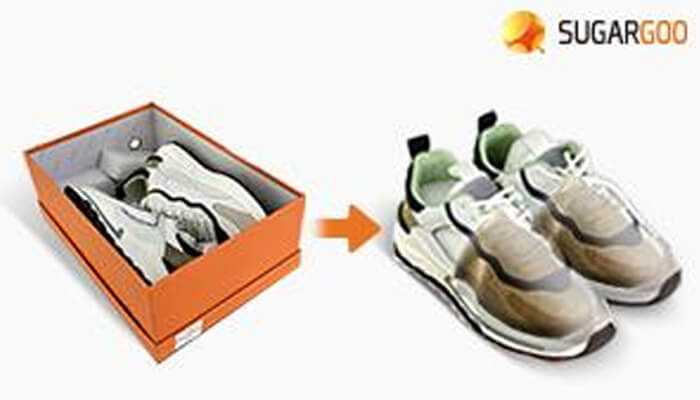 Sugargoo’s value-added service showcasing shoes with custom packaging, a premium value added service that ensures products arrive in perfect condition.
