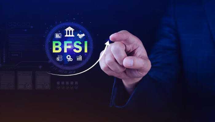 Indian financial services innovation highlighted by a hand interacting with bfsi digital interface, showing tech-driven transformation.
