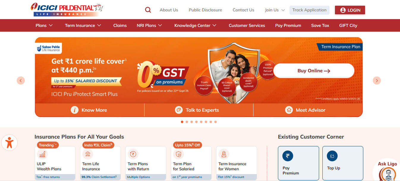 Term insurance plans in india by icici prudential offering ₹1 crore life cover with affordable premiums and rider benefits.