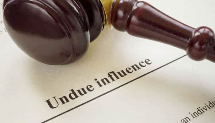 Legal document showing undue influence as a major cause of will and trust disputes.