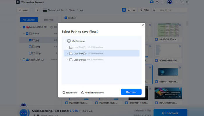 Preview and Recover Media Files