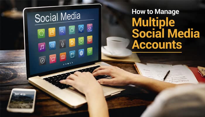 Laptop displaying social media platforms to showcase effective management of multiple online accounts across facebook, instagram, linkedin, x, tiktok, and other digital platforms using secure login practices and productivity tools.
