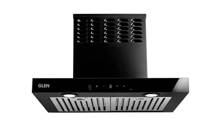 Kitchen chimney | tycoonstory media Sleek black kitchen chimney from glen designed to remove smoke, grease, and odors efficiently while enhancing modern kitchen aesthetics.