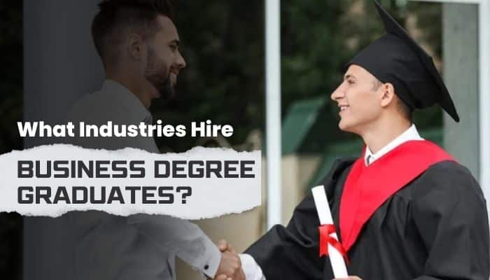 What Can You Do With a Business Degree? Image of a business graduate shaking hands with a recruiter, representing career opportunities and industries that hire business degree graduates.