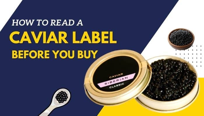 Why Is Caviar So Expensive – premium Siberian caviar in an open tin beside a graphic explaining how to read a caviar label before buying.