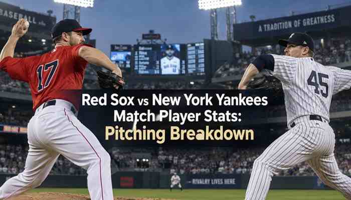Red sox vs new york yankees match player stats pitching breakdown featuring mlb pitchers, strikeout analysis, pitching performance comparison, and game statistics.