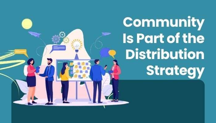 Disney Dreamlight Valley community strategy illustration showing people collaborating and sharing ideas, highlighting how player communities support game distribution and engagement.